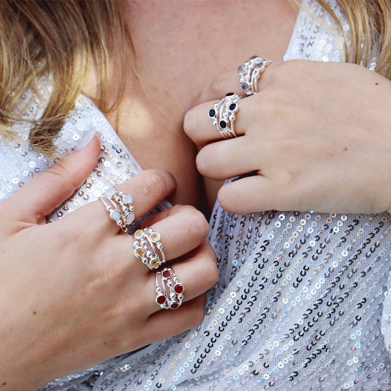 moonstone gemstone silver ring