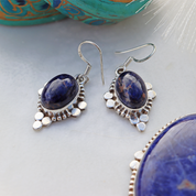 sodalite gemstone silver earrings
