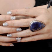 sodalite large gemstone silver ring