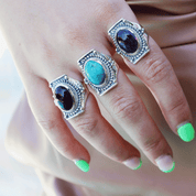 amethyst silver gemstone ring