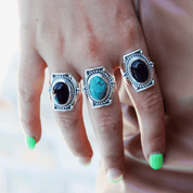 amethyst silver gemstone ring