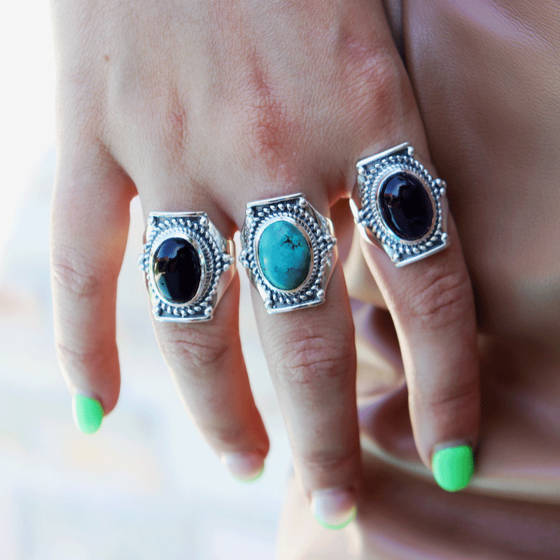 amethyst silver gemstone ring