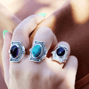 amethyst silver gemstone ring