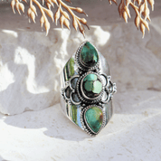 turquoise silver gemstone ring