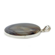 large montana agate oval silver gemstone pendant
