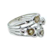 citrine silver gemstone ring