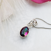 mystic topaz oval gemstone pendant