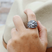blue topaz gemstone silver ring