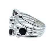 black onyx silver gemstone ring