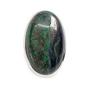 azurite large statement silver gemstone ring