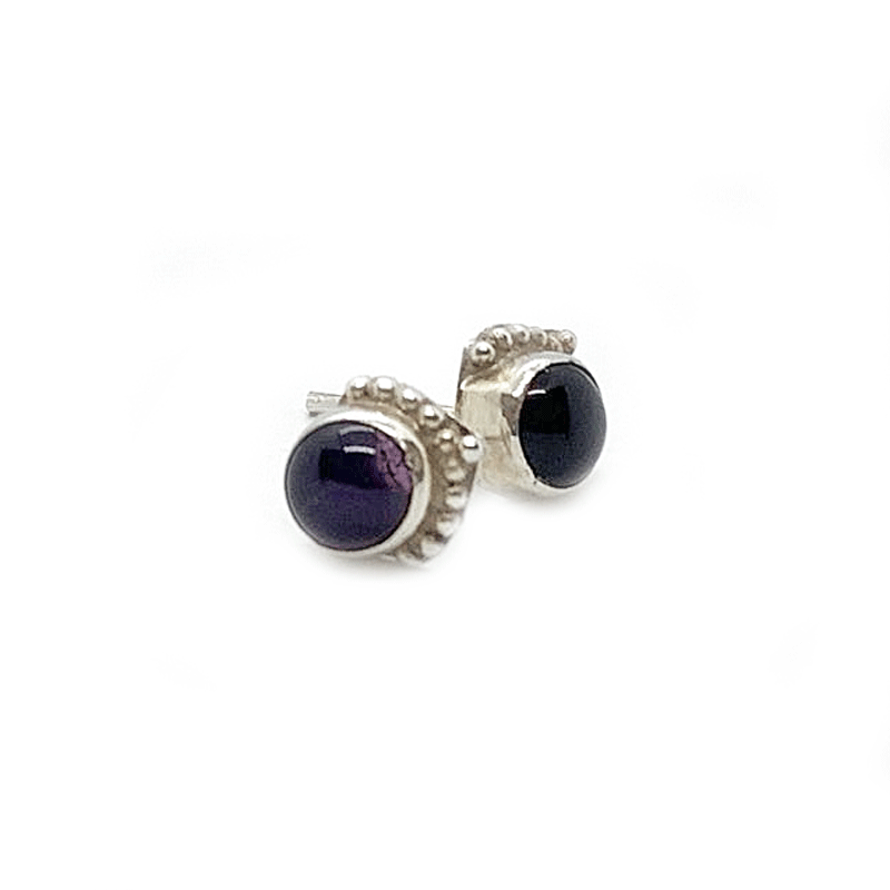 amethyst silver gemstone earrings