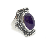 amethyst silver gemstone ring