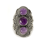amethyst silver gemstone ring