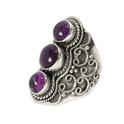 amethyst silver gemstone ring