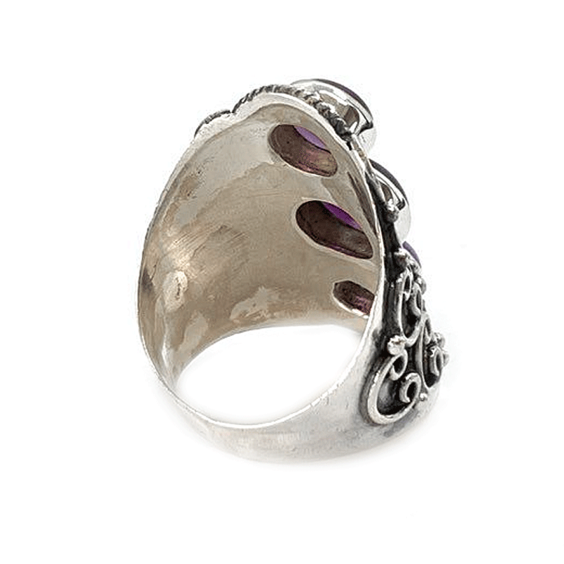 amethyst silver gemstone ring