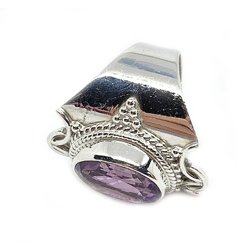 amethyst gemstone silver ring