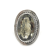green amethyst oval gemstone ring