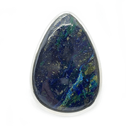 large azurite silver gemstone ring