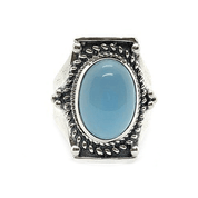 chalcedony silver gemstone ring