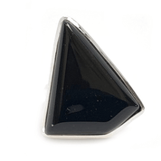 large black onyx statement silver gemstone ring
