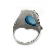 chalcedony silver gemstone ring