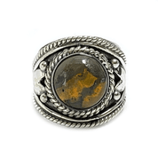 bumble bee jasper silver gemstone ring