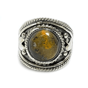 bumble bee jasper silver gemstone ring