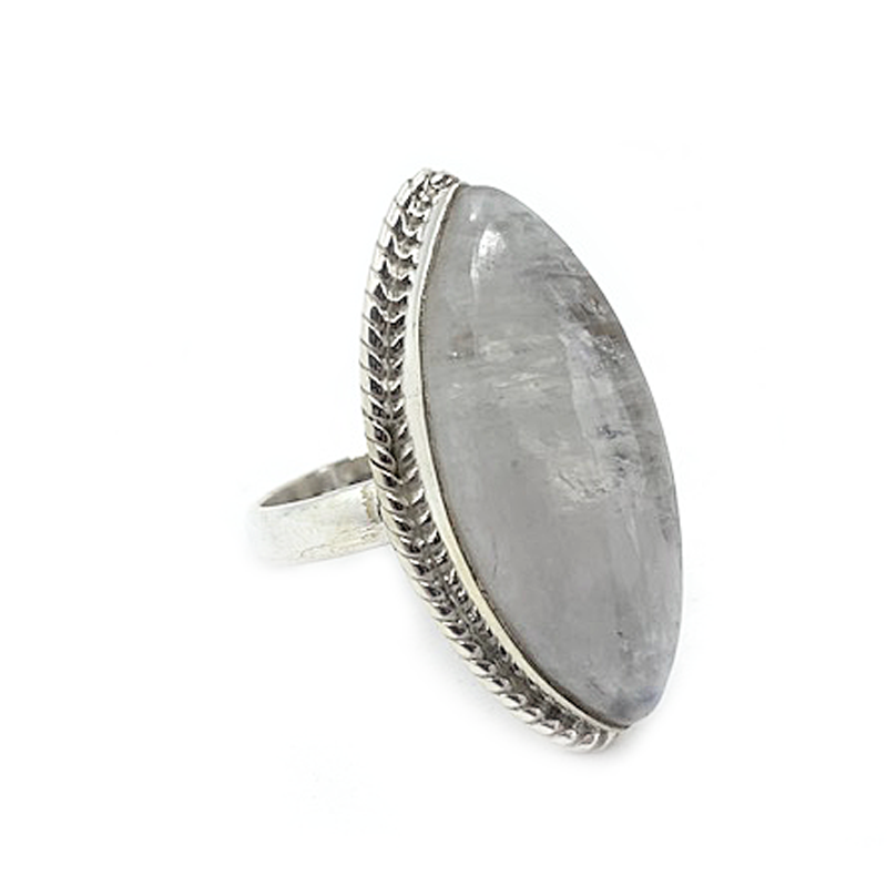 big moonstone silver gemstone ring