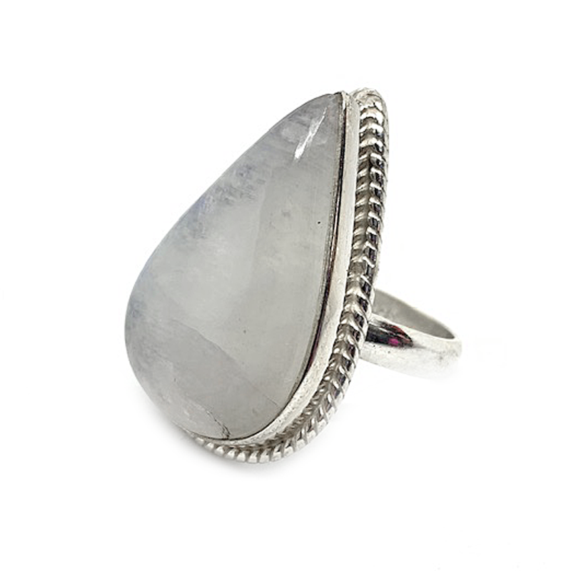 big moonstone silver gemstone ring