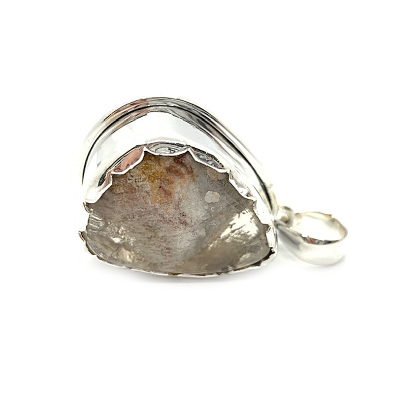 garden quartz sterling silver gypsy style pendant