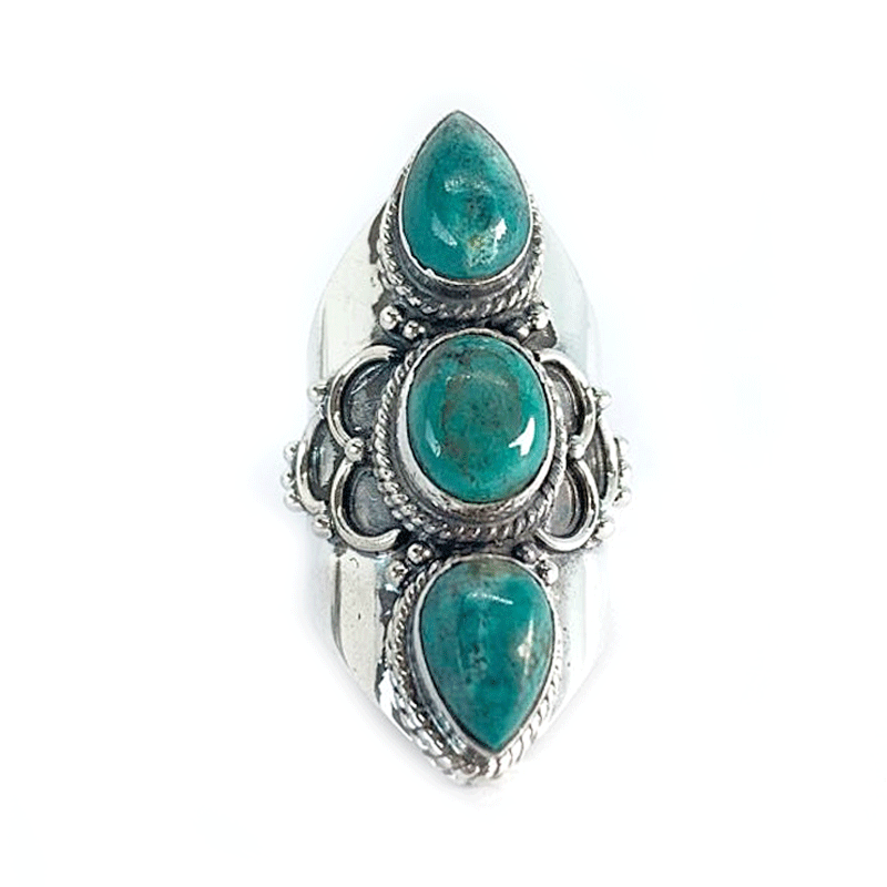 turquoise silver gemstone ring