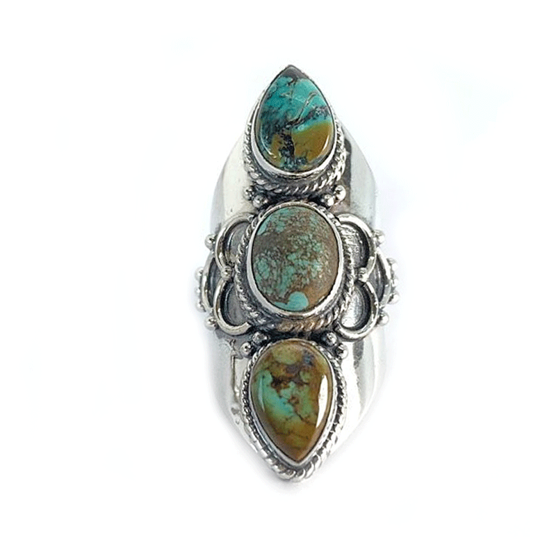 turquoise silver gemstone ring