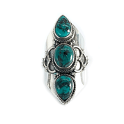 turquoise silver gemstone ring