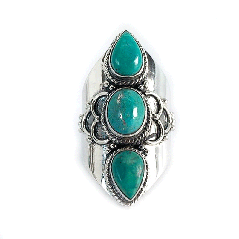 turquoise silver gemstone ring