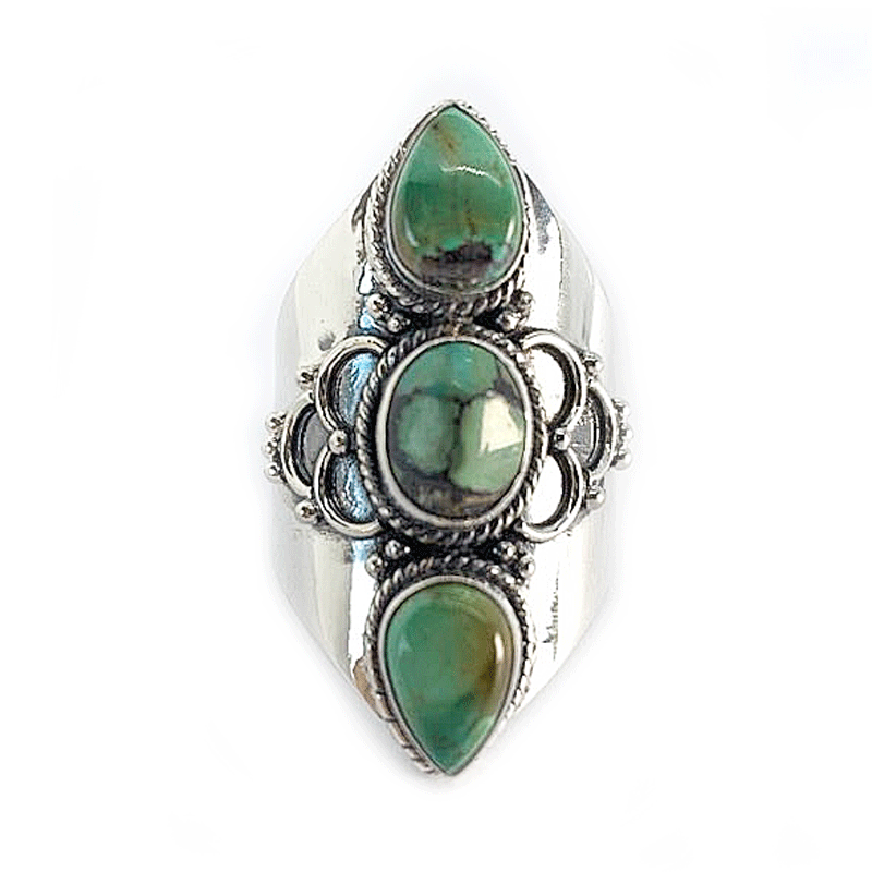 turquoise silver gemstone ring