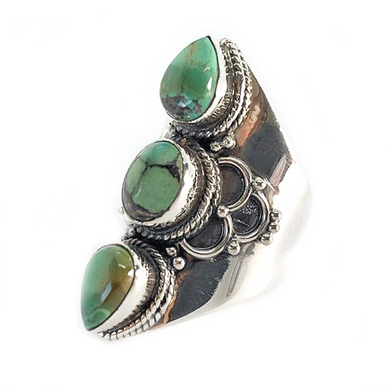 turquoise silver gemstone ring