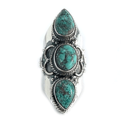 turquoise silver gemstone ring