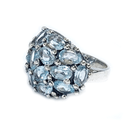 blue topaz gemstone silver ring