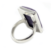 charoite large statement silver gemstone ring