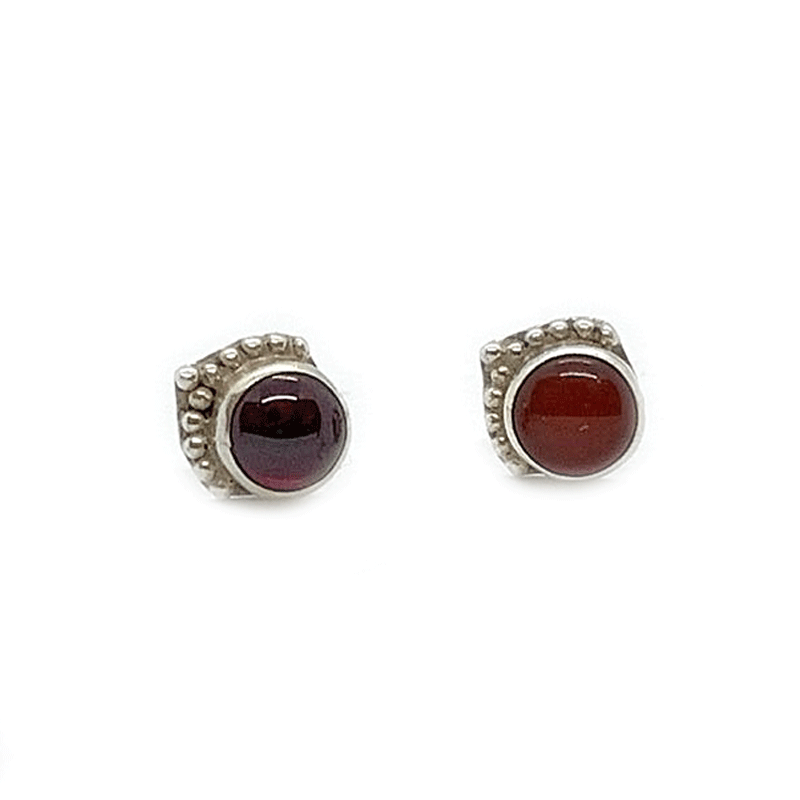 red carnelian silver gemstone earrings