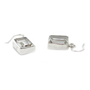 clear quartz gemstone silver earrings