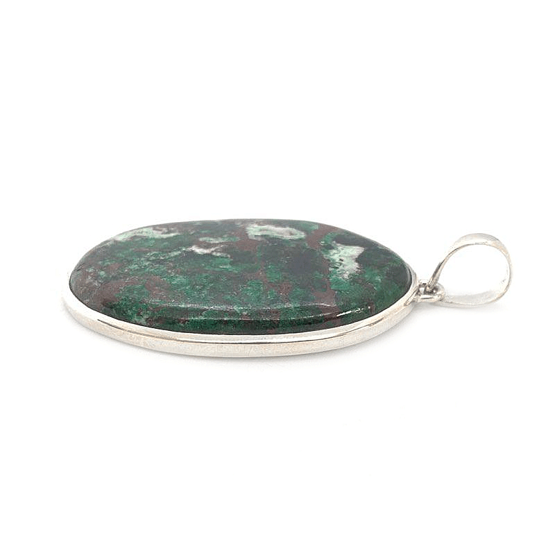 large chrysocolla silver gemstone pendant