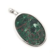 large chrysocolla silver gemstone pendant