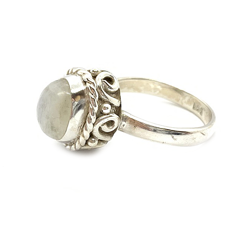 moonstone gemstone sterling silver bohemian style ring