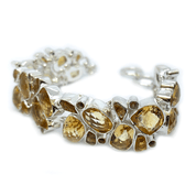 citrine chunky silver gemstone bracelet