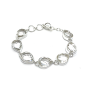 clear quartz teardrop sterling silver gemstone bracelet