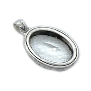 big statement oval clear quartz jagged pendant