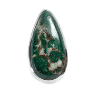 chrysocolla statement silver gemstone ring