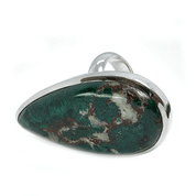 chrysocolla statement silver gemstone ring