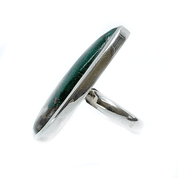 chrysocolla statement silver gemstone ring